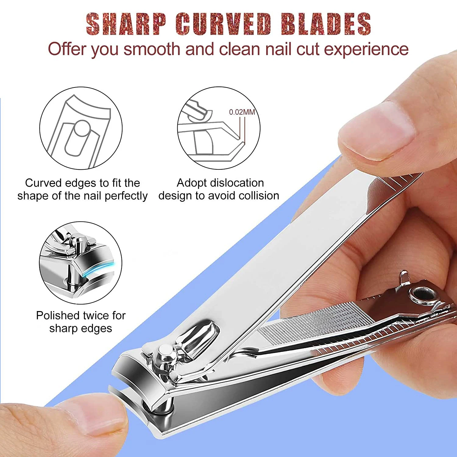 Nail Clippers Stainless Steel Sharpest Nail Cutter Duty Curved Edge for  Adult Men Women Swing Out Nail Cleaner/File - AliExpress