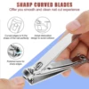 Nail Clipper,Premium Stainless Steel Fingernail and Toenail Clipper Cutters, Fingernail Clipper Cutters with Nail File Sharp. 2