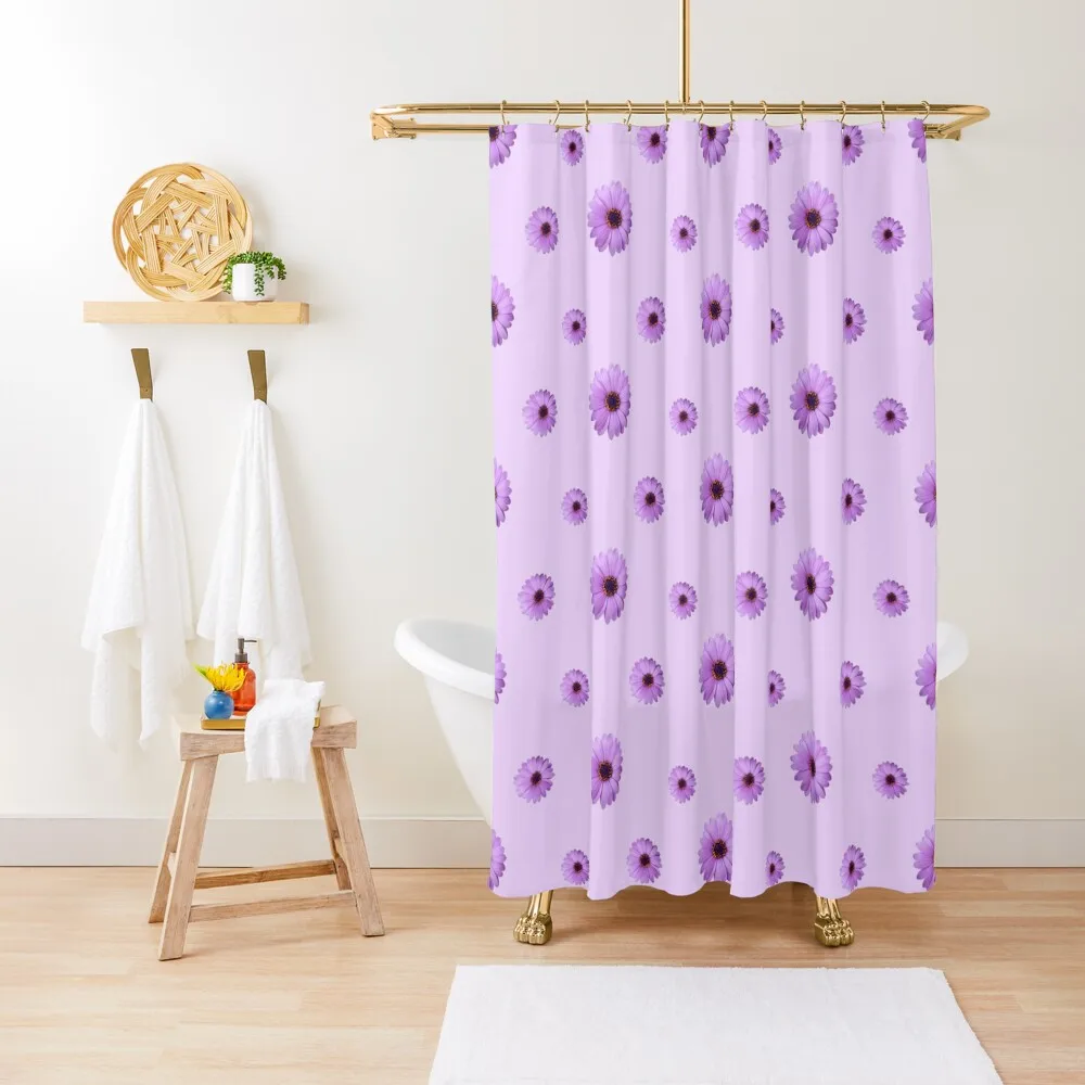 

Purple Gerbera Daisy Pattern - Flowers - Gardening Shower Curtain Modern Accessory Bathrooms For Bathrooms Curtain