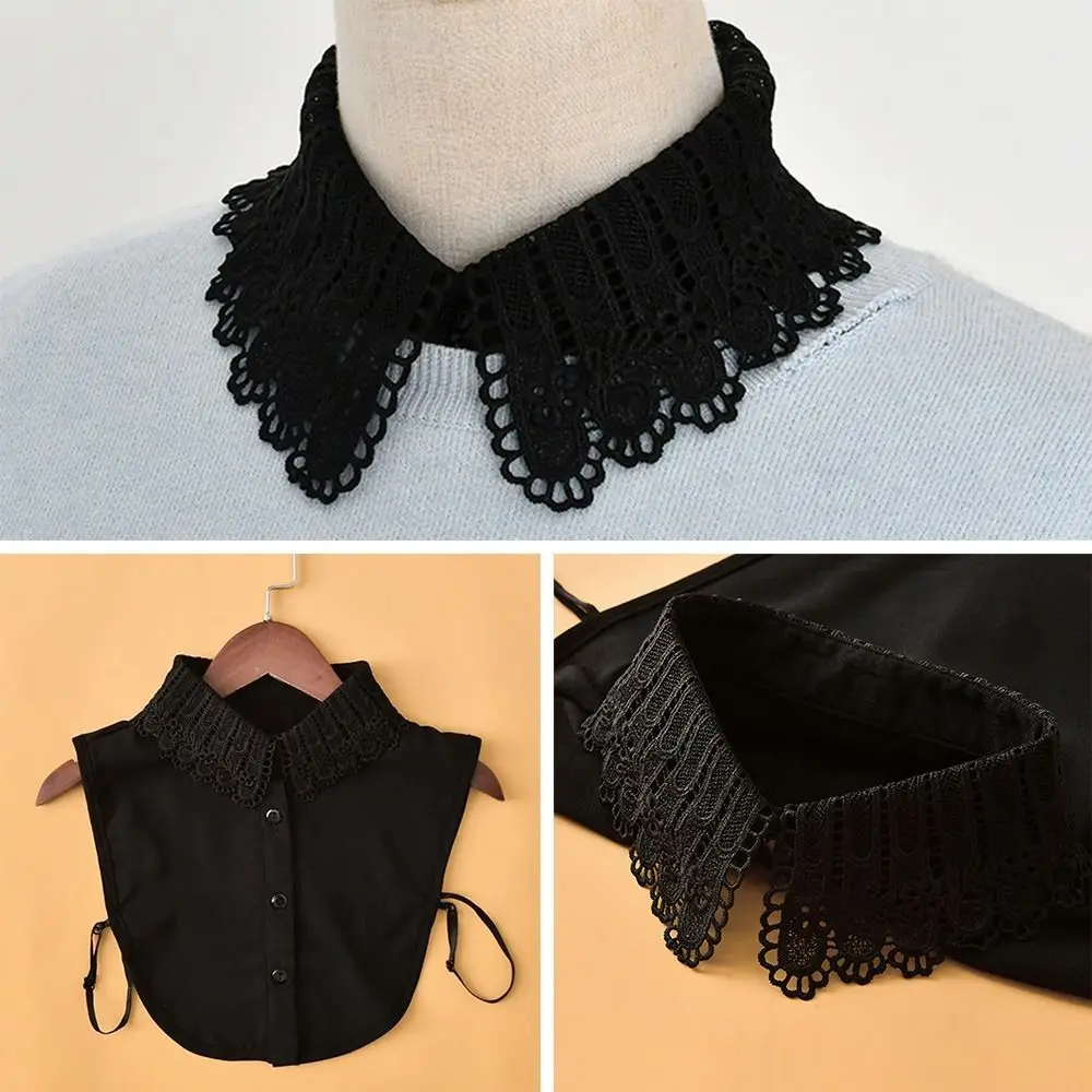 Fashion Lace Fake Collar Women Girls Detachable False Collar DIY Adjust Clothes Lapel Half Shirt Shawl Wrap Decoration