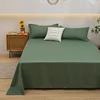 Soft Home Bed Linen Sheets Bed Flat Sheet for Double Bed Plain Solid Color Top Sheets Single/Queen/King Flat Bedsheets 4