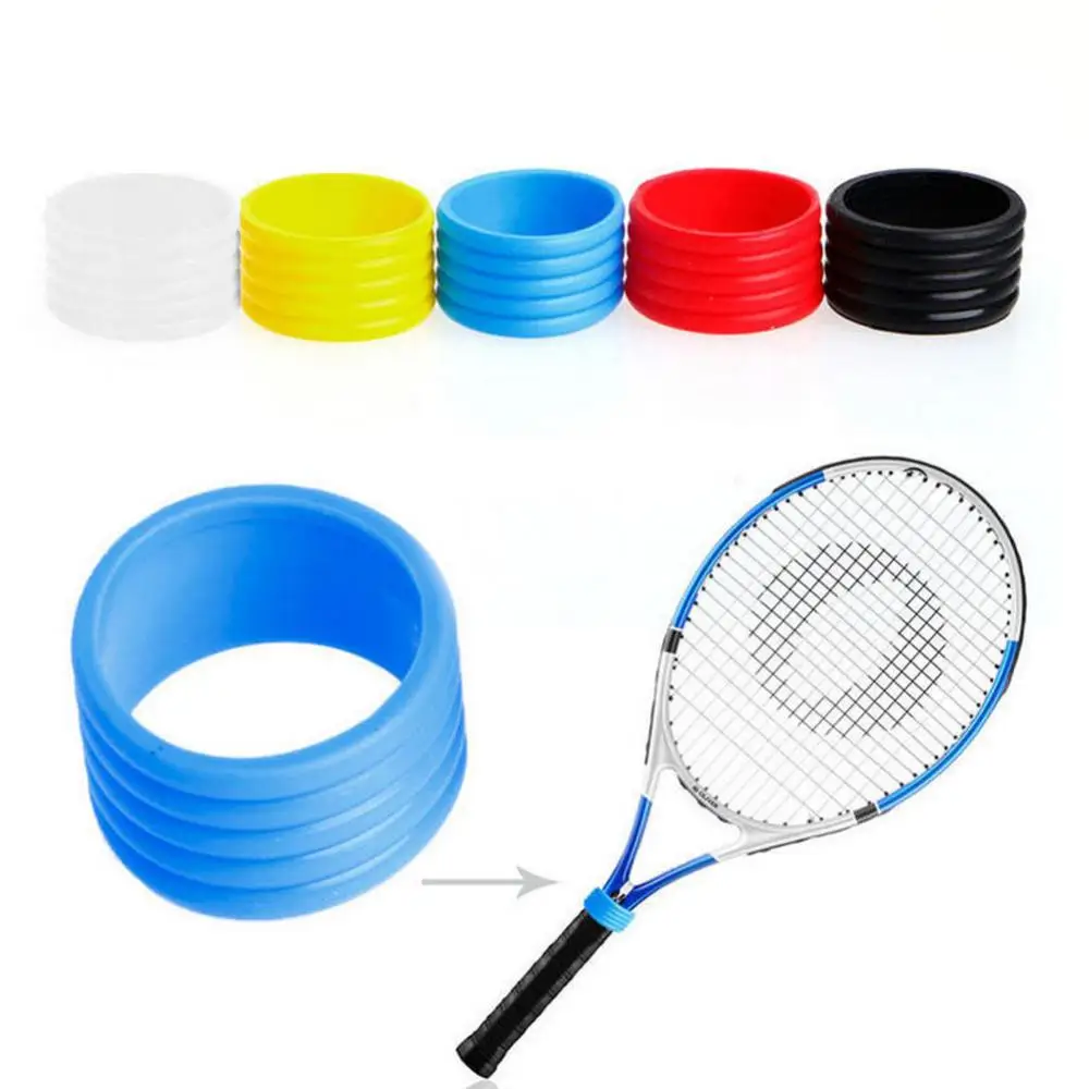 5Pcs Sport Racket Handle Rubber Ring Stretchy Tennis Racquet Band Overgrips tenis padel