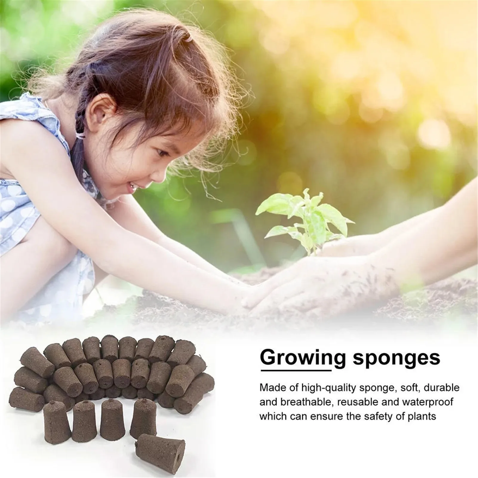 50 Pieces Hydroponic Growing Kit - Plant Seed Starter Pods Kit Replacement Grow Sponges Seed Sponges Grow Baskets For Seed Sta