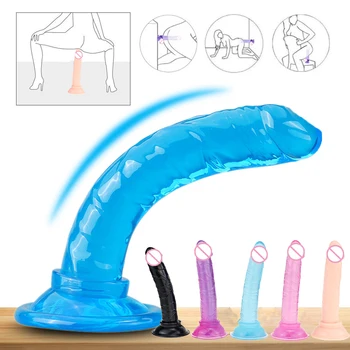 Erotic Soft Silicone Dildo Realistic Bullet Vibrator Anal Plug Dildo Strap On Big Penis Suction Cup Toy Adult Sex Toys for Woman 1