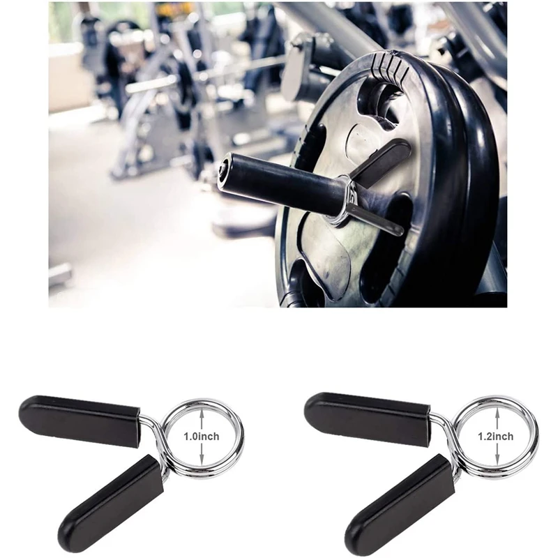 6 Pack 1 Inch (25 Mm) Barbell Clip Clamps-Dumbbell Spring Collars For Standard Weight Bar,Working Out,Strength Training