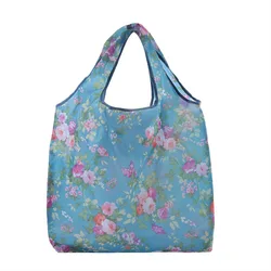 Eco - Friendly Foldable Nylon Shopping Tote - Large, Washable, Reusable, and Durable (Rose color)