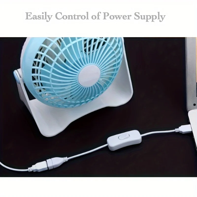 2pcs Male to Female USB Cable with On/Off Switch, USB Extension Inline Rocker Switch for LED Desk Lamp, LED Strip, Light Switch