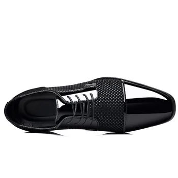 Men's Dress Shoes Classic Lace-up Formal Oxfords Modern Tuxedo Business Casual Scale Pattern Comfort Formal Shoes for Men 5