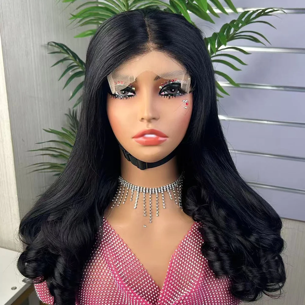 5x5 Lace 350% Density  Flower Curly Wave Human Hair Wig Double Drawn Human Hair Wig Transparent Lace Front Wig for Black Women