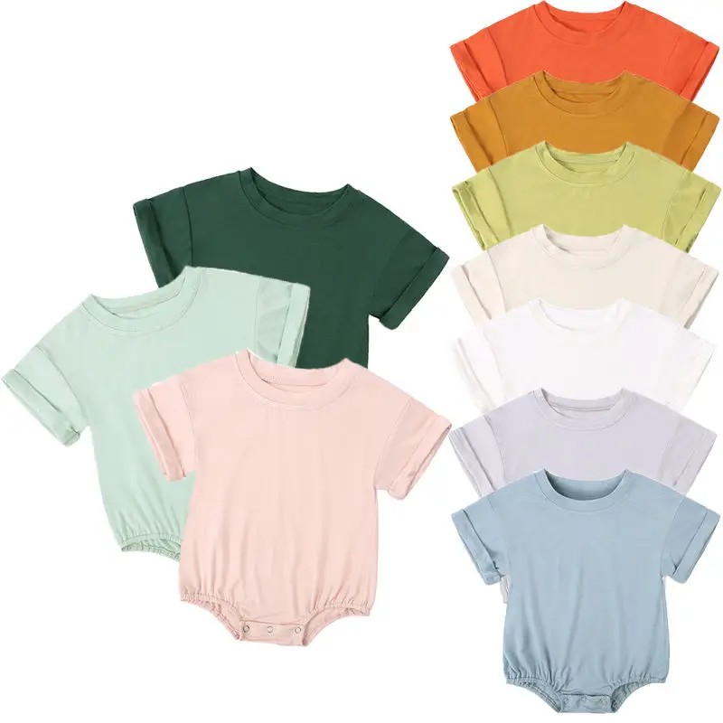 2025 Summer Newborn Baby Clothing Bamboo fiber casual Rompers 3-24M Infnat Boys Girls Jumpsuit Bebe Body Clothes Short Sleeve 2