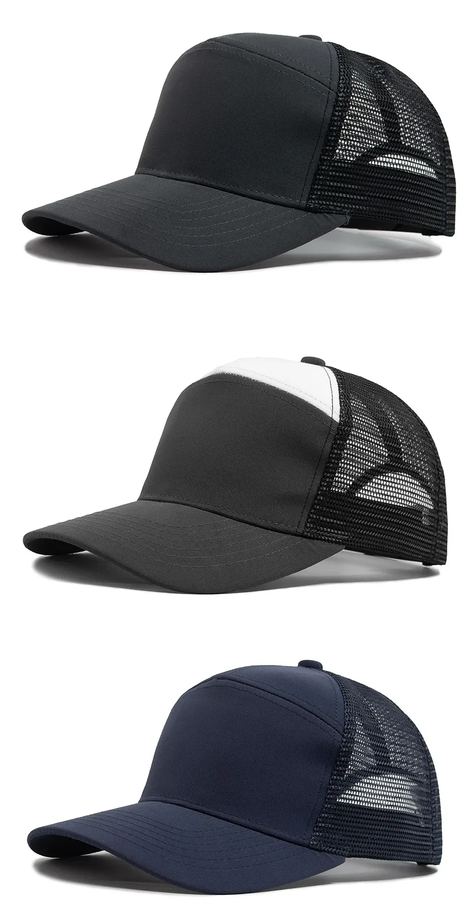 Benutzerdefiniertes Logo 7-Panel-Baseballkappe Hip Hop Mesh Cap Herren Trucker Hut Visier Hard Top Snapback Weiblich unisque DIY Design gedruckt gr – Detail 9