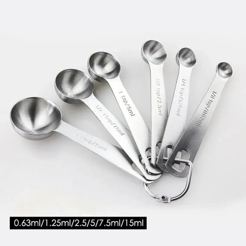 6 PCS 1 1/4 1/8 Teaspoon Espresso Coffee and Tea Stainless Steel Measuring  Spoon Set with Digital for Baking - China Stainless Steel and Measuring  Tools price