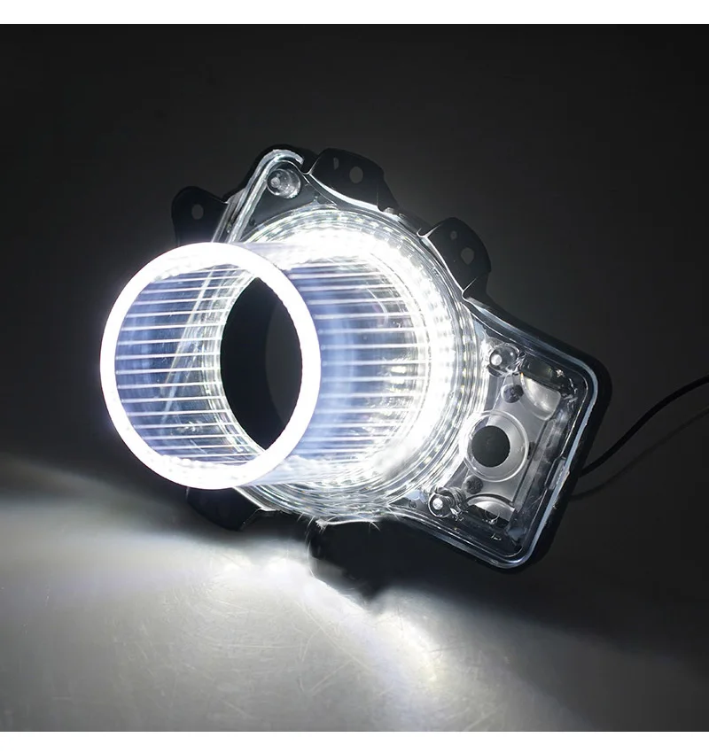 2 Stück Auto-LED-Scheinwerfer-Einsätze in Weiß/Rot mit Engelsaugen, LED-Halo-Scheinwerfer-Einsätze für Dodge Challenger 2015-2020 – Detail 7