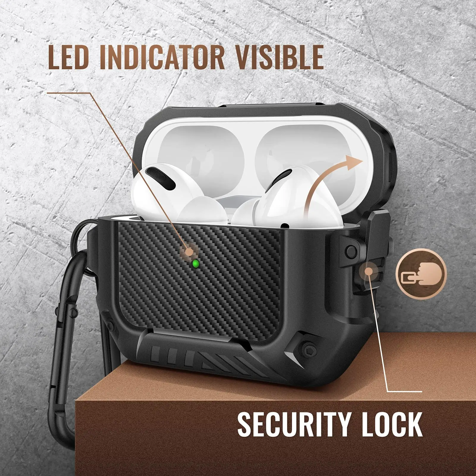 MOBOSI Shockproof Protective Case with Lock, Keychain & Cleaner Kit