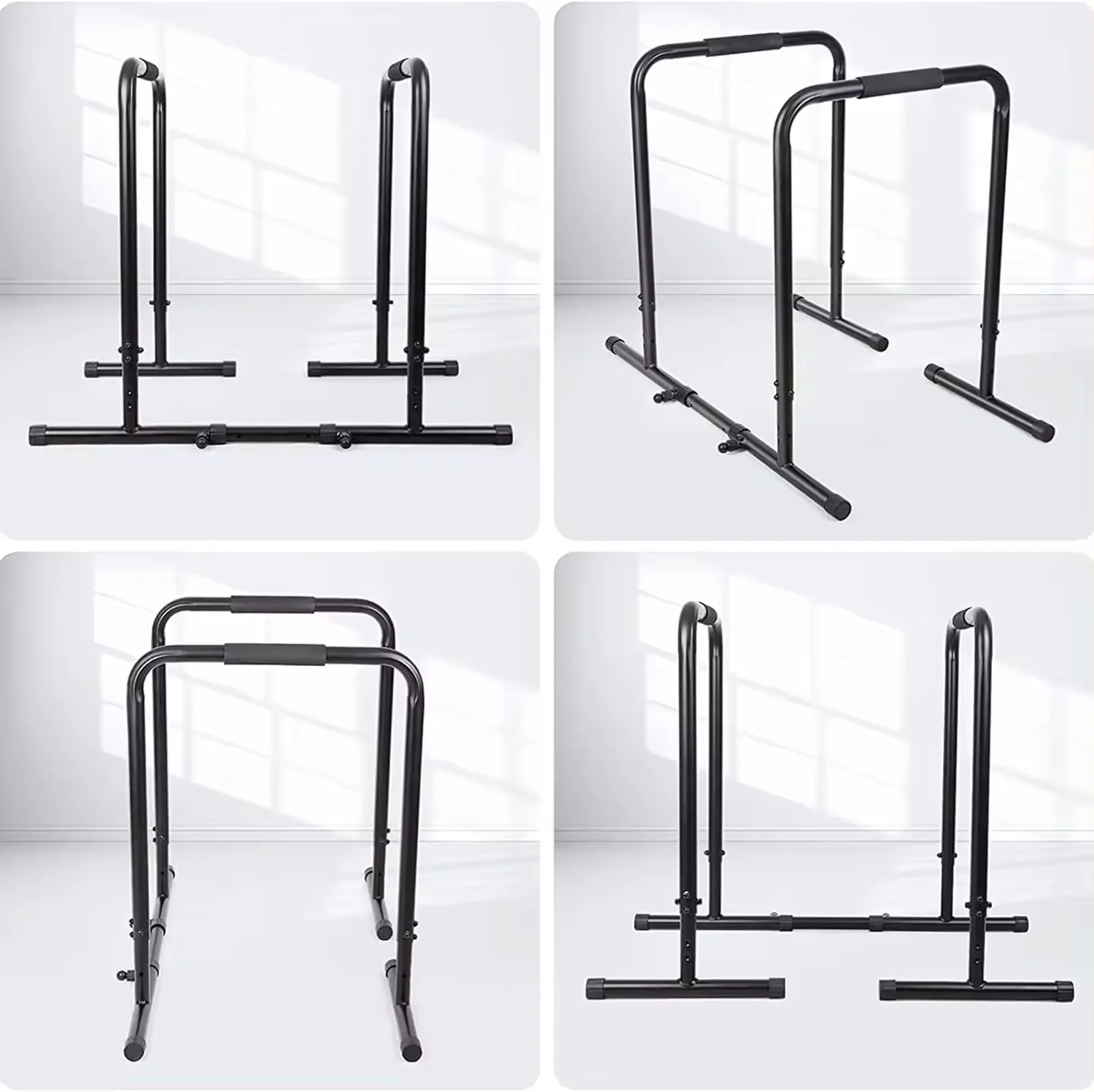 Barres parallèles ajustables pour dips et tractions - Barre de musculation solide pour entraînement à domicile