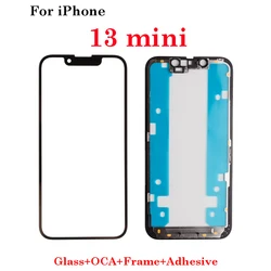 Premium Front Screen Outer Glass with OCA Frame Bezel and Adhesive Tape - High - Quality LCD External Lens Replacement (For 13mini)
