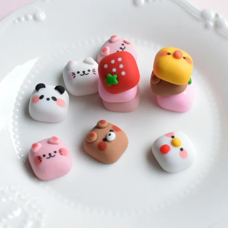 10Pcs Kawaii Cute Animal Cat Charms Pendants For Jewelry Making Bracelets  Necklace Earrings Making Resin Flat Back Cabochon C295