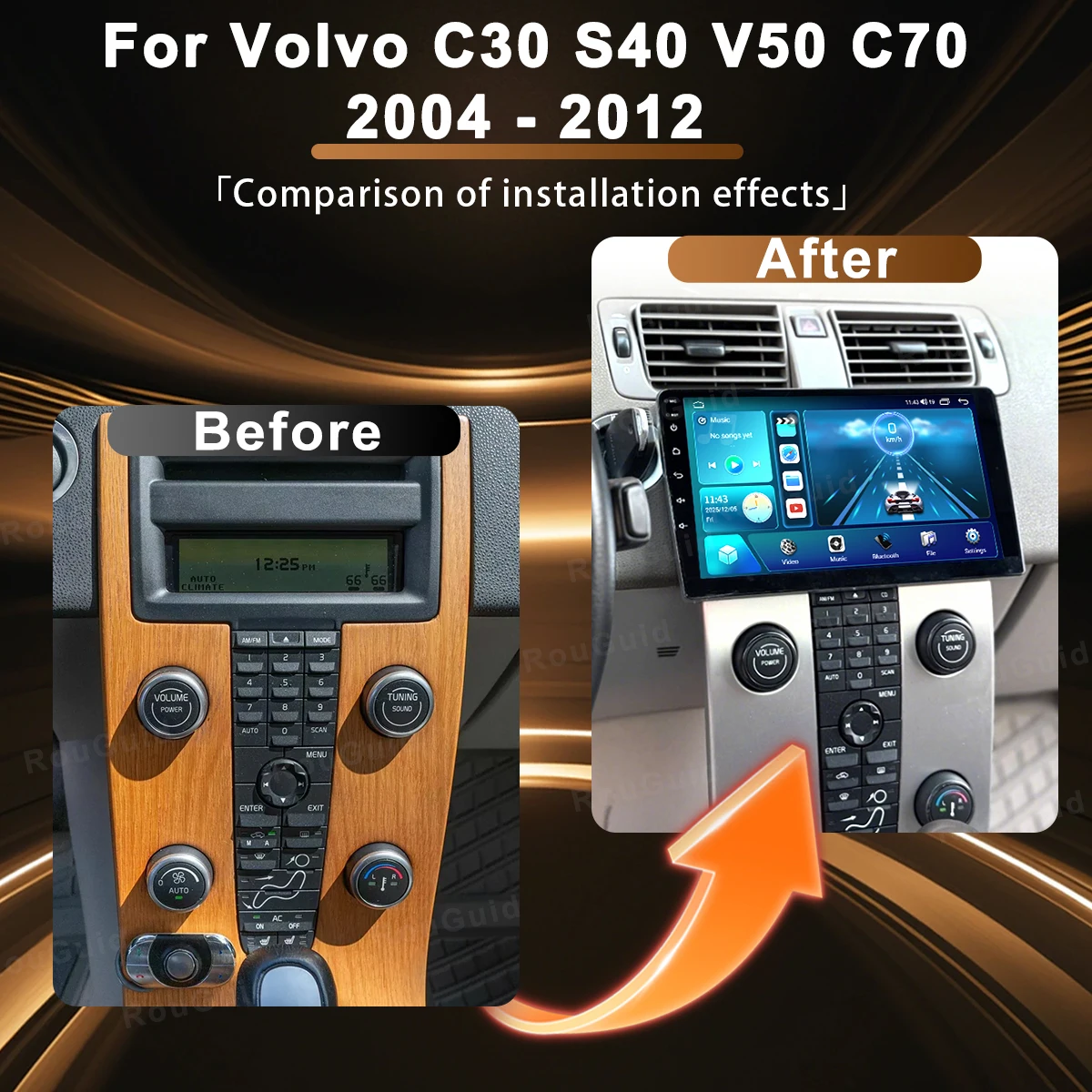 Radio Multimedia para Auto con Android 16 para Volvo C30 S40 V50 C70 2004 2005 2006 2007 2008 - 2012, Autoradio con GPS, Navegación, 4G, Wifi y FM 3
