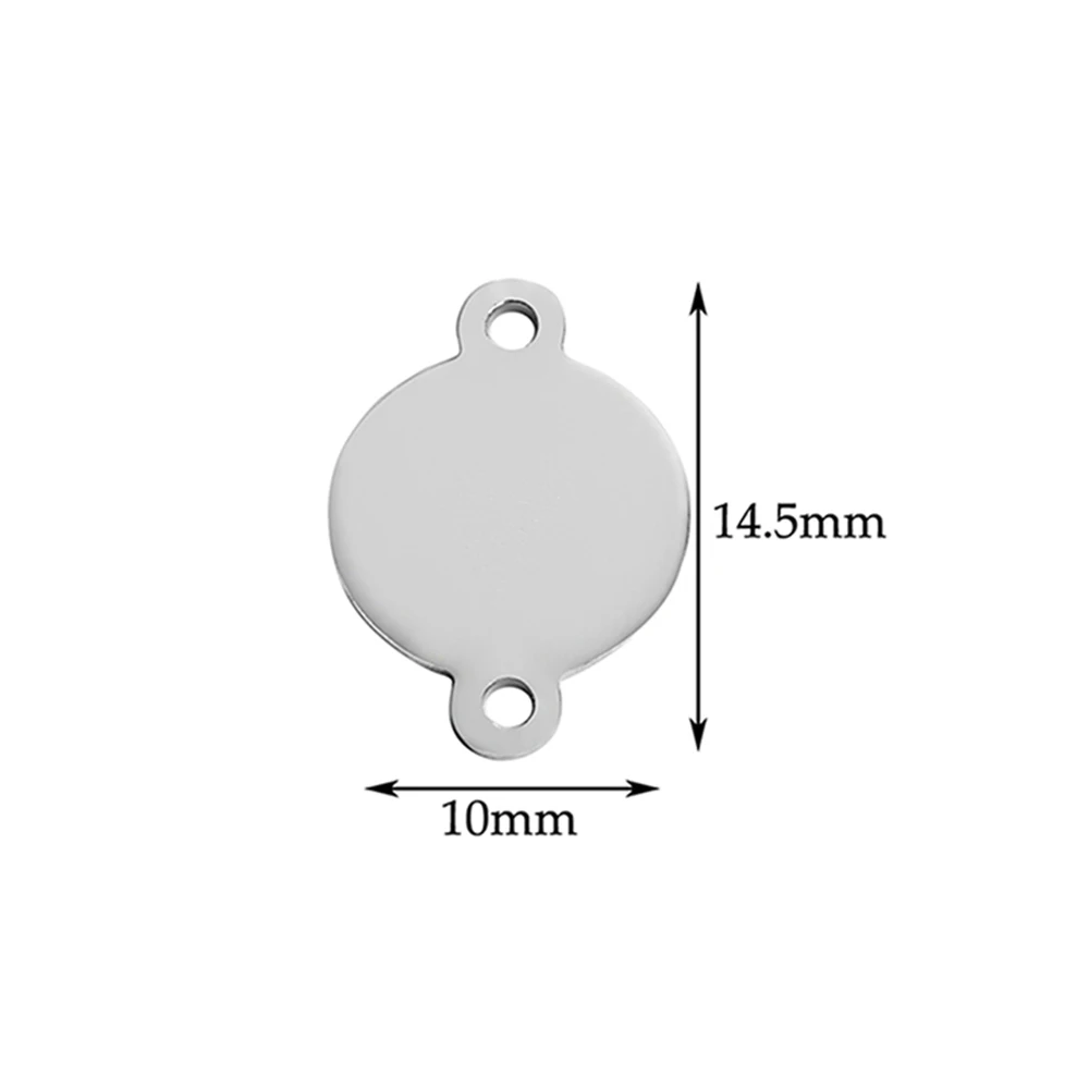 20-Piece Gold Stainless Steel Round Blank Stamping Tags with Dual Loops
