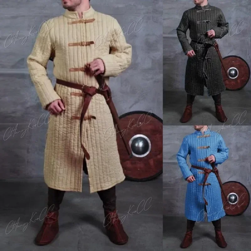 Medievale Gambeson Robe Larp Viking Warrior Knights Costume Doublet Men Body Armor Trench Aketon Outfit Coat For Adult