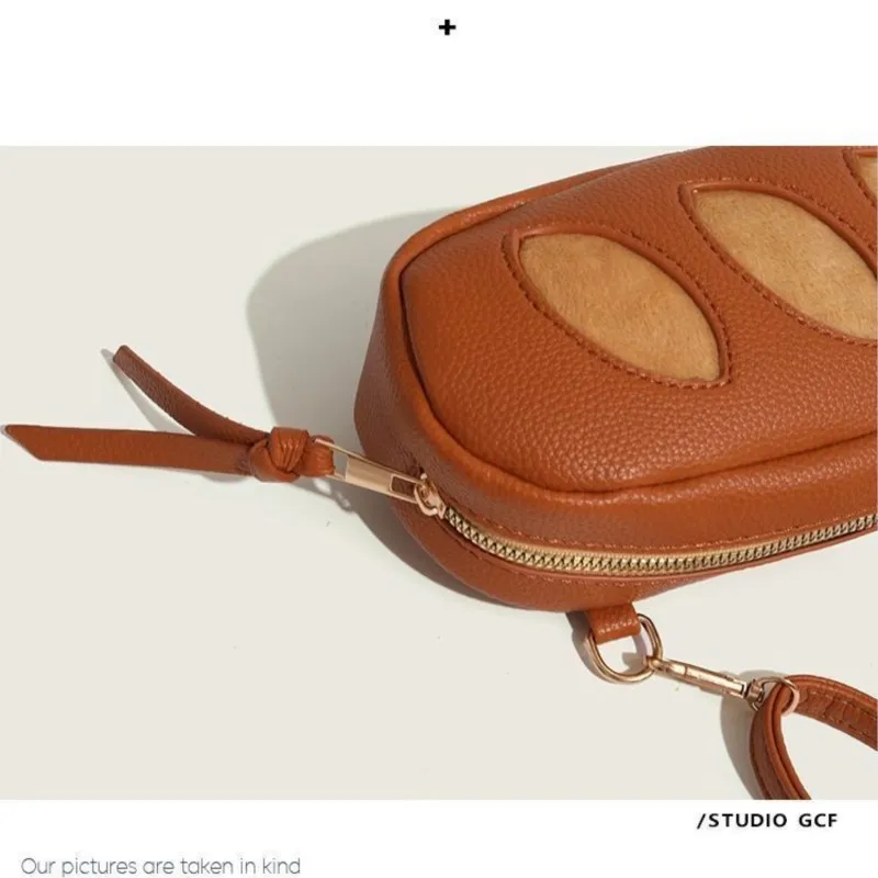 JIAERDI Brown Messenger Bag Purse Women High Street Bread Design Casual Crossbody Bags Female Storage Cartoon Phone Bag 2025