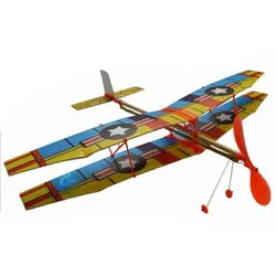 Novelty Plastic DIY Powered Glider Plane Assembly Model Rubber Band Airplane Aircraft