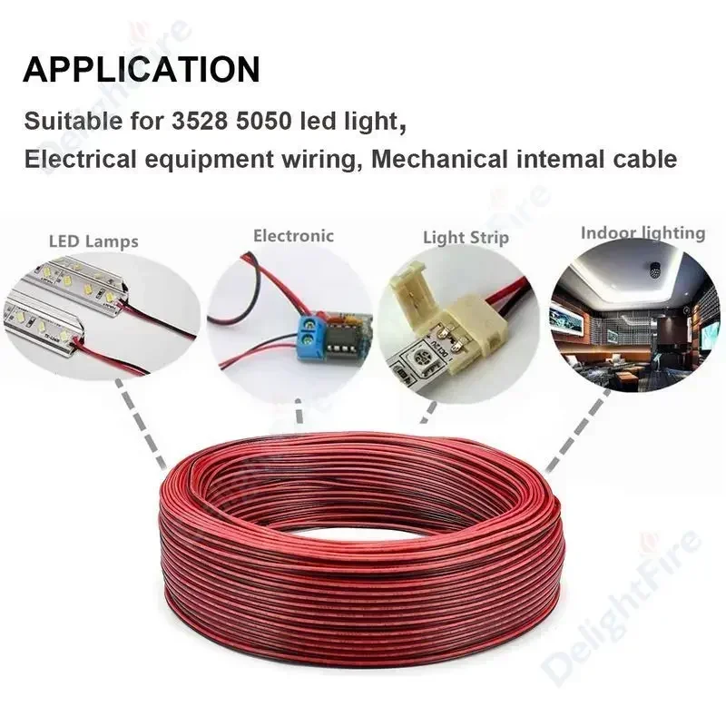 Premium Multigauge Transparent Copper Electrical Wire - 2 Pin Core, 5m to 20m Length, Suitable for LED and Power Applications