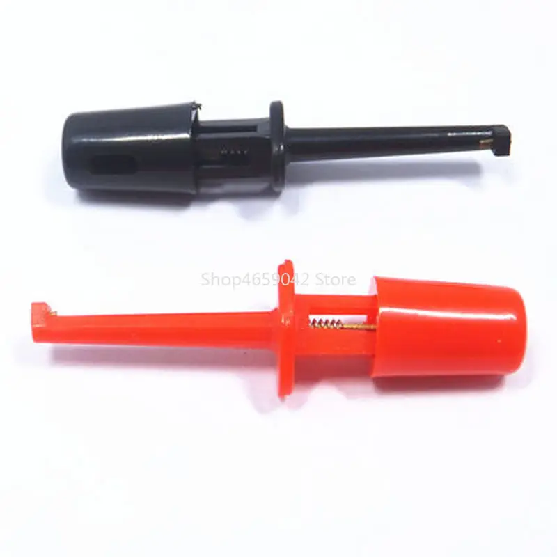 10PCS/Lot Test Hook Clip Grabbers Multimeter Lead Wire Test Probe SMT SMD IC Cable Welding Red Black test probes test leads