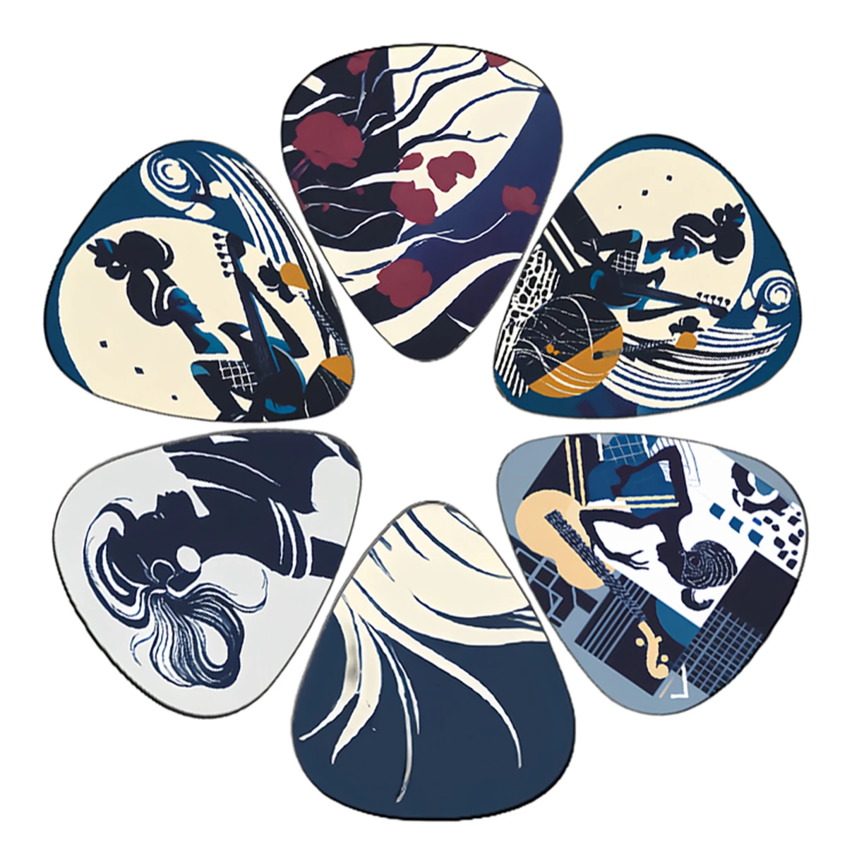 12pcs 0.46 0.71 1.0Mm Guitar Picks Cartoon Couples Acoustic Guitar Paddles