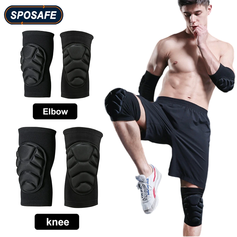 1Pair Thickening Elastic Knee Elbow Pads Extreme Sports Kneepad Brace
