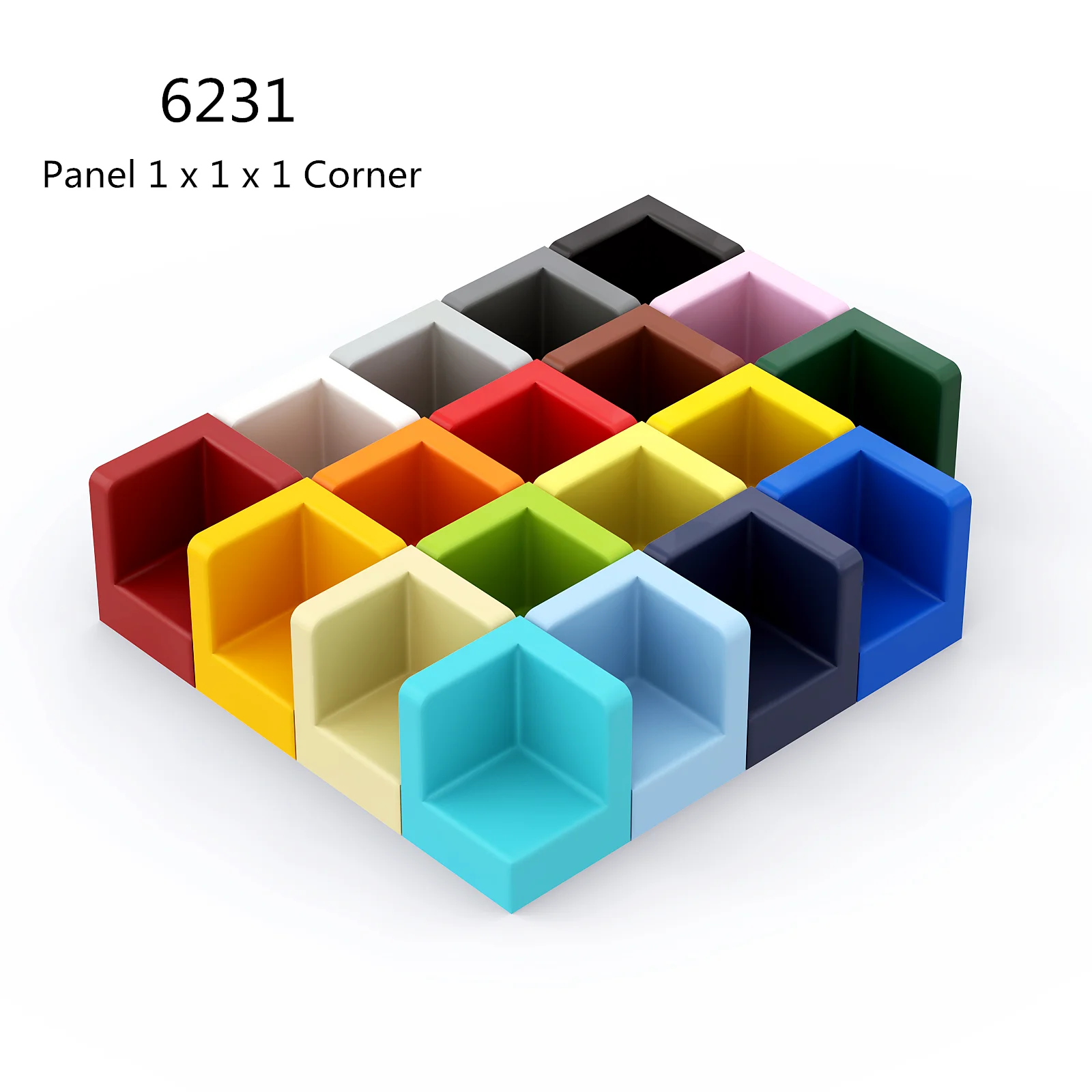 빌딩 블록 6231 패널 1x1x1 코너 컬렉션, 하이테크 MOC 세트용 벌크 모듈식 GBC 장난감, 1 개