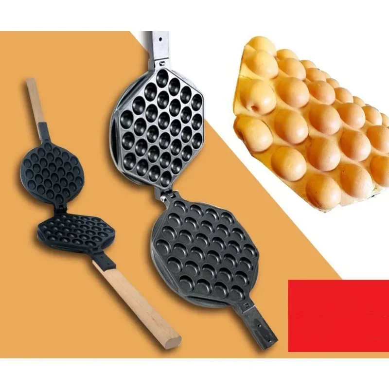 Commercial QQ Eggs Bubble Ball Baking Pan Iron Hongkong Waffle Eggette Mould Cake Mold Gas Electirc Machine Non-stick Plate
