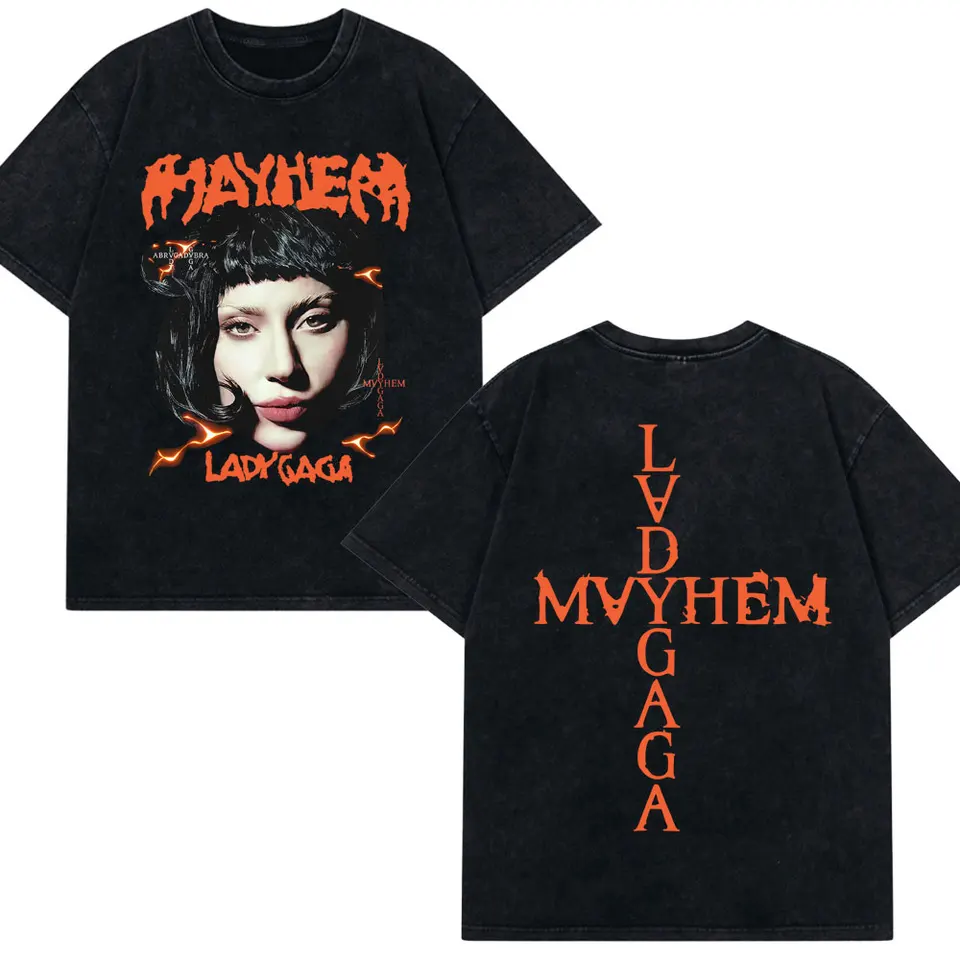 Vintage Lady Gaga The Mayhem Ball Tour 2025 Washed T-Shirt Men