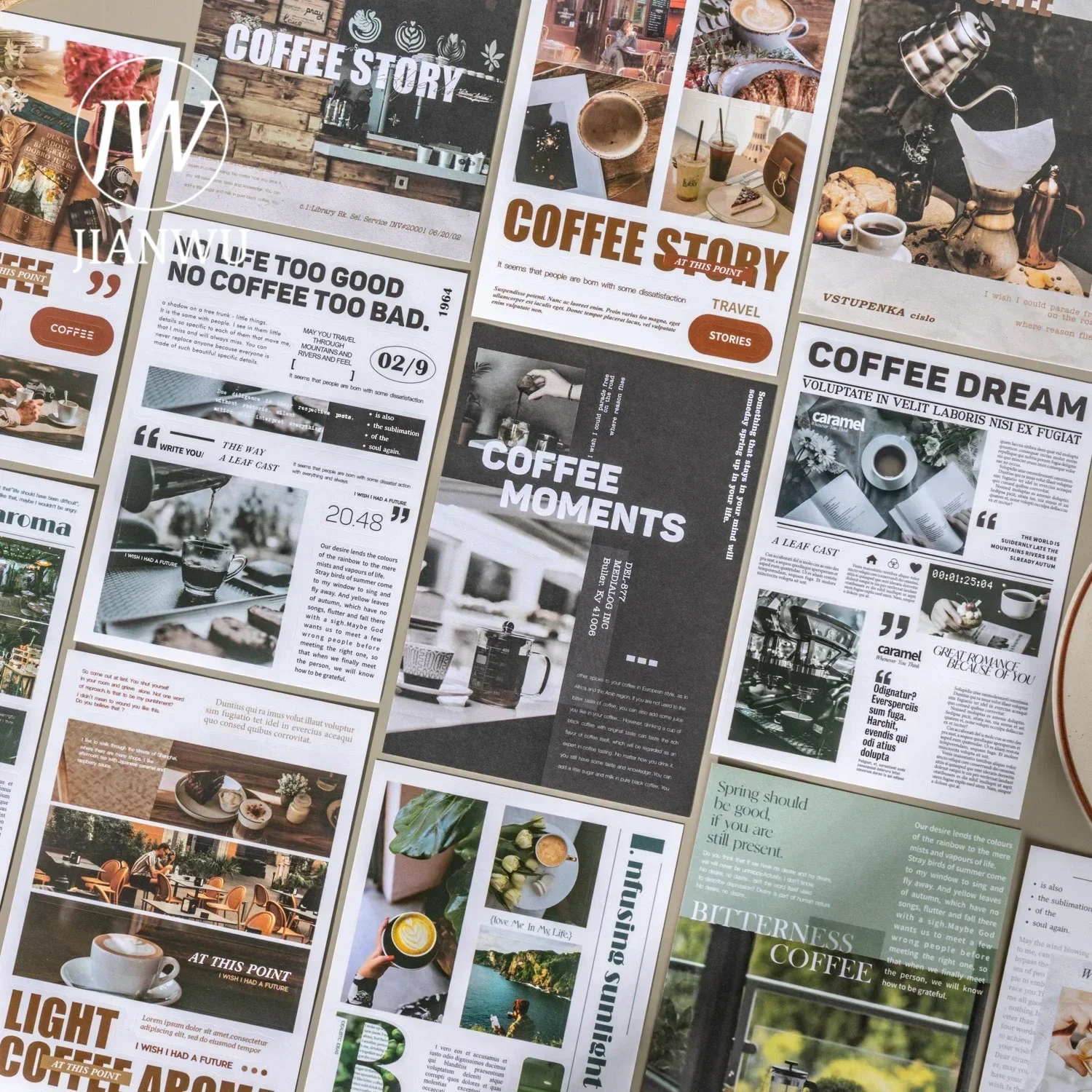 貴重ヴィンテージ♦️モノクロ 航空写真♦️2枚セット♦️送料込♦️コレクション JIANWU My Coffee Magazine Series Vintage English Text