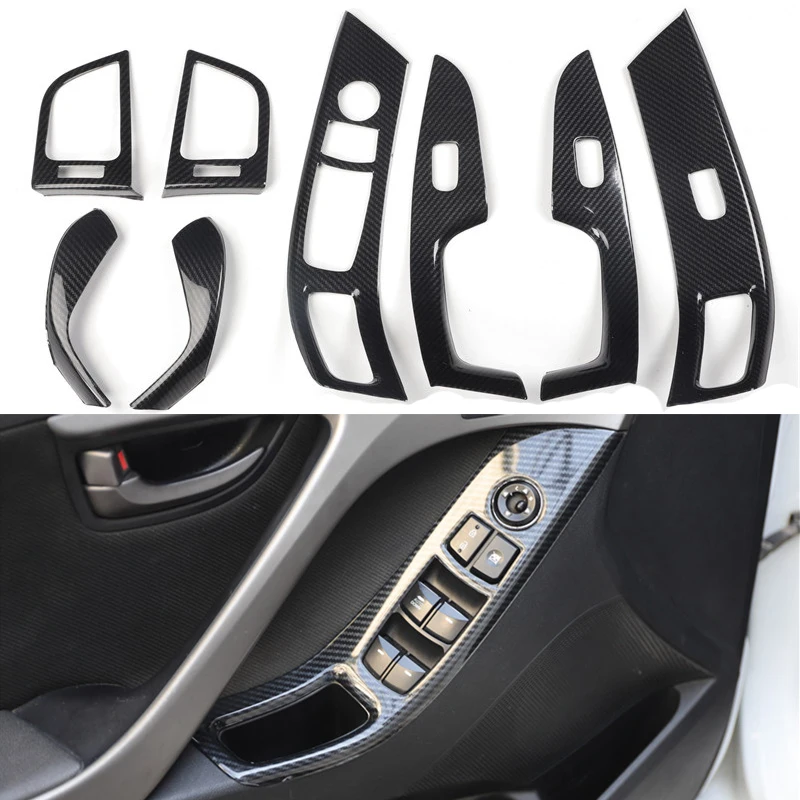 

For Hyundai Elantra 2012 2013 2014 2015 2016 ABS Carbon Fiber Style Decoration Accessories Interior Mouldings Trims Stickers