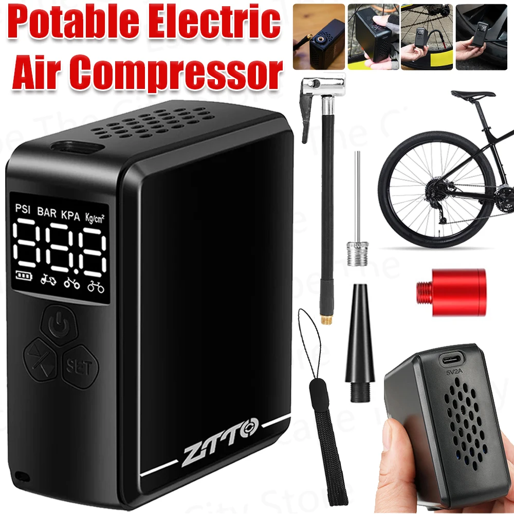 

Перезаряжаемый воздушный насос для шин портативный компрессор Цифровой Беспроводной автомобильный насос для шин USB зарядка велосипедные аксессуары 에프 프