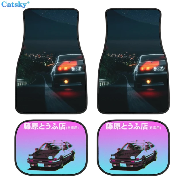 Initial D-Polymères de sol de voiture, tapis avant et arrière, accessoires  intérieurs, convient à la plupart des tapis, invitation, lot de 4 -  AliExpress