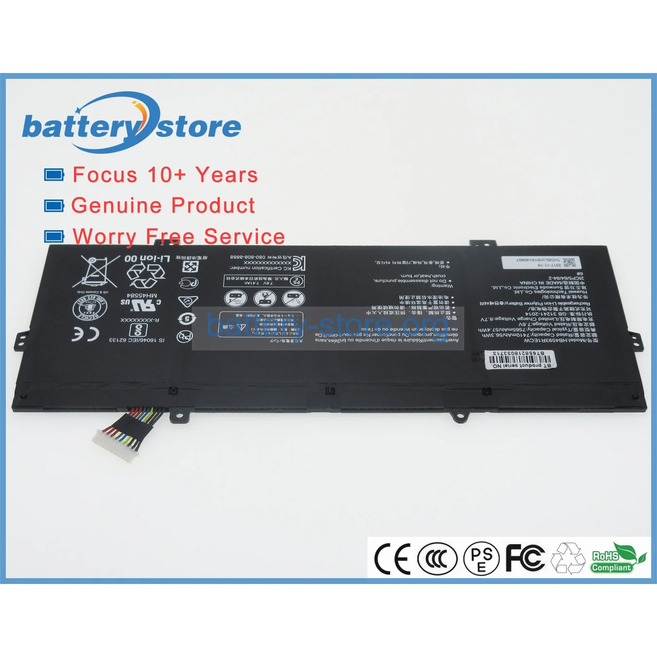 Genuine Laptop Batteries for HB4593R1ECW,2ICP5/64/84-2,MateBook X Pro 14,7.6V,4 Cell