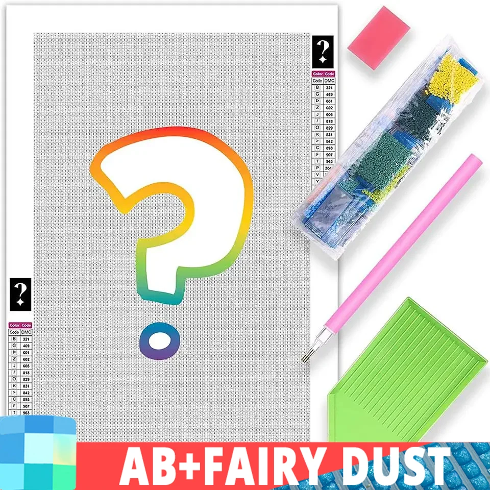 AB 요정 먼지 드릴 미스터리 다이아몬드 페인팅 깜짝 선물 무작위 그림 신비한 자수 전체 DIY 홈 장식 어린이