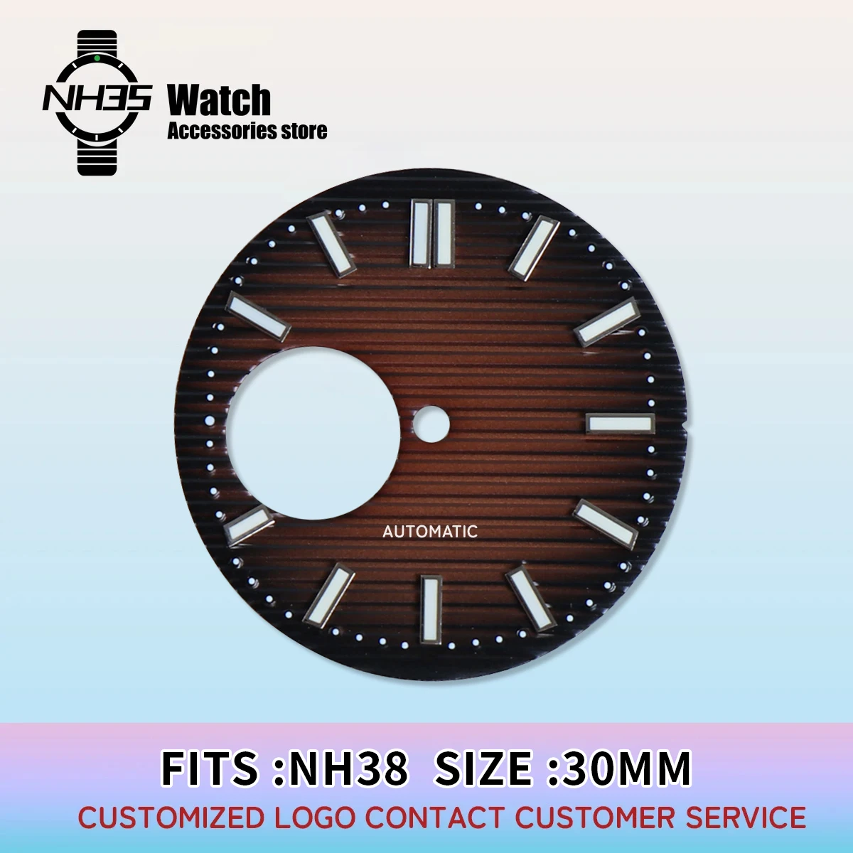 NH38 Hollowing Out Watch Dial For Nautil Seiko NH38 Automatic Movement Dial 30MM No Date Window NO Accesories Green Lume watch dial accessories watch face accessories