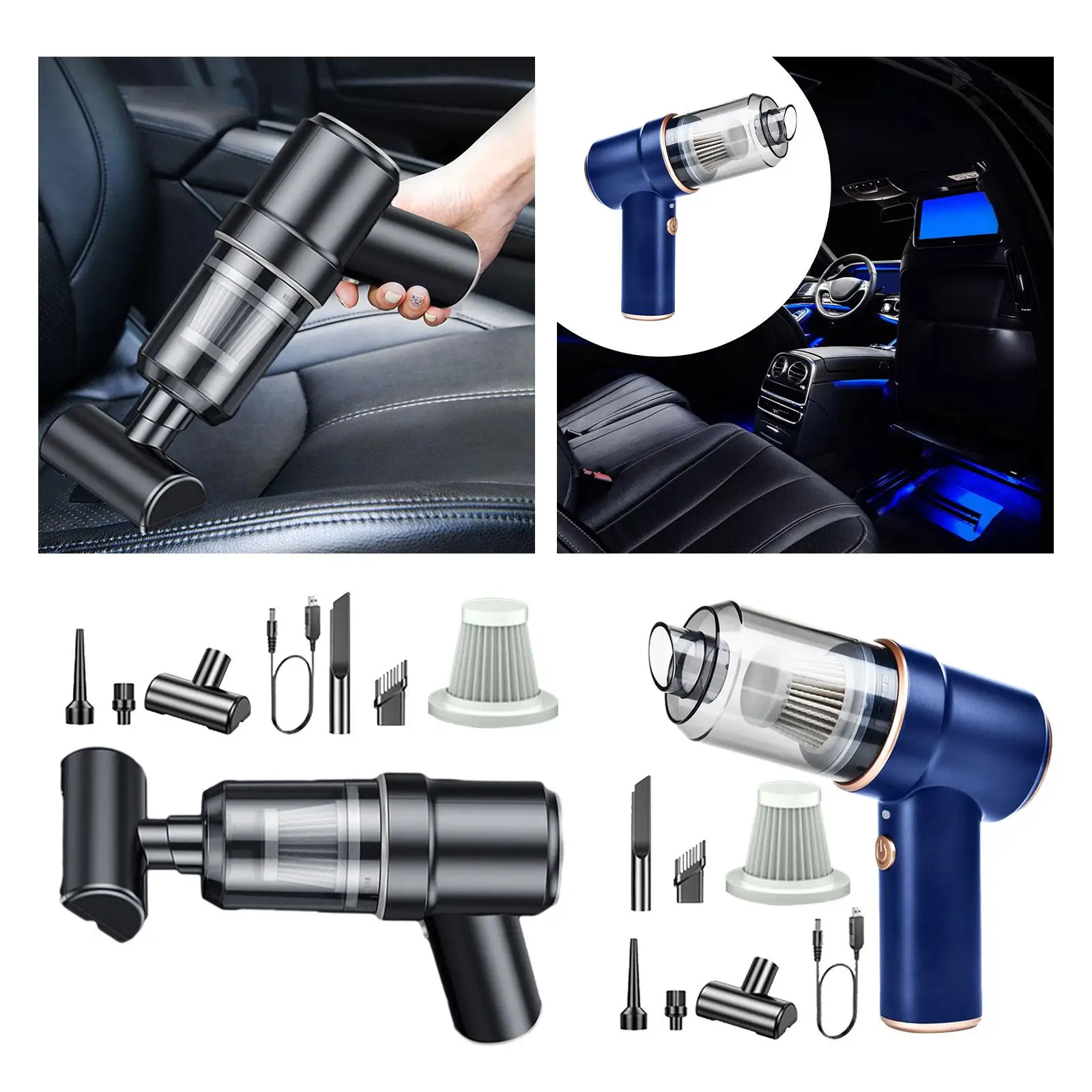 Handheld Car Vacuum Cleaner Cordless Dust Collector 7x6inch 8000PA Suction Power for Cleaning Desks, Keyboards, Bookshelves Handheld Car Vacuum Cleaner Cordless Dust Collector 7x6inch 8000PA Suction Power for Cleaning Desks, Keyboards, Bookshelves