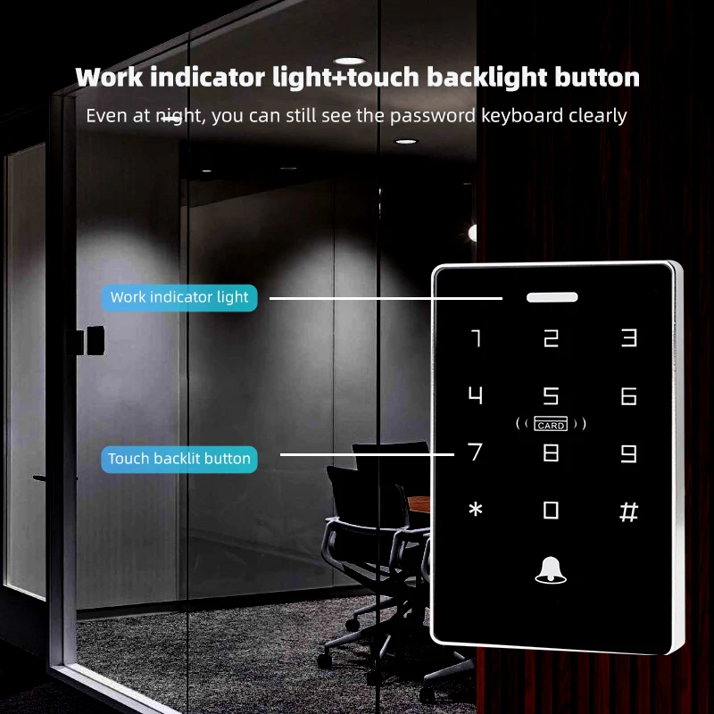 Mobile NFC access controller waterproof door lock keyboard card swiping password IC unlocking ID dual frequency