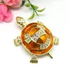 SHINNYGIFTS Crystal Studded Turtle Shape Jewelry Box, Handmade Miniatures, Sea Turtles,  Feng Shui Craft 2