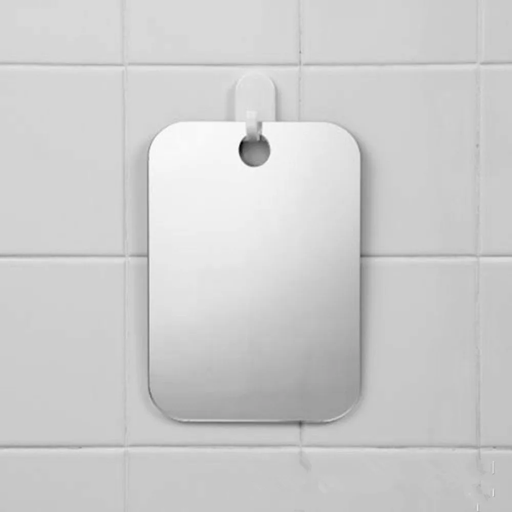

Fog Shower Mirror Bathroom Fogless Fog Free Mirror Washroom Travel Transparent Front White Back 1 X -Fog Shower Mirror New