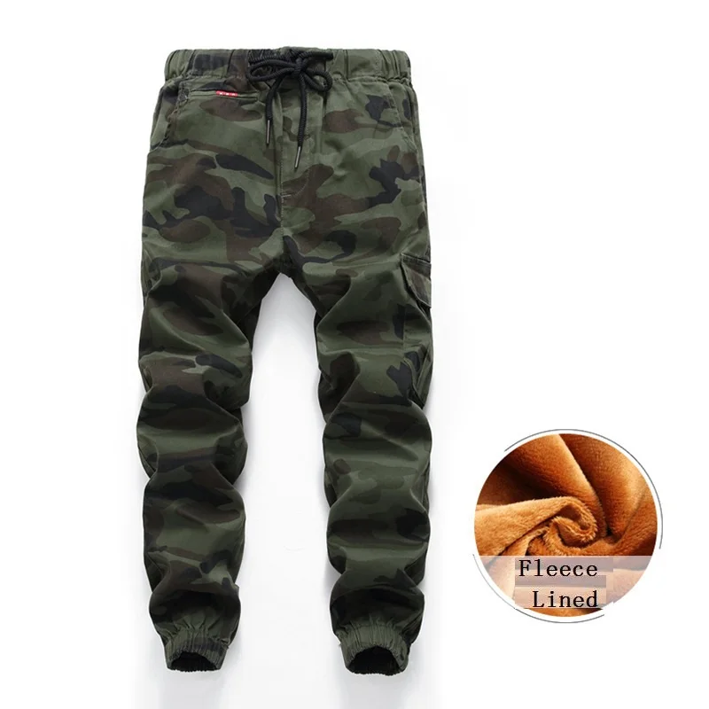 

Winter Unisex School Kids Camouflage Jogging Pants Drawstring Elastic Waist Fleece Lined Girls Boys Outdoor Trousers 110-165cm