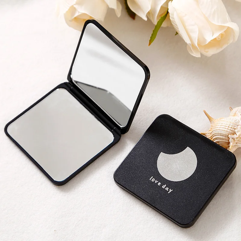 Foldable Makeup Mirror Mini Square Makeup Vanity Mirror Portable Hand Mirrors Doublesided
