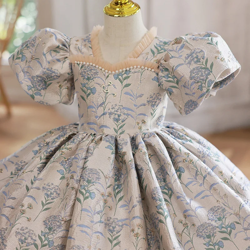 

Baby Girl Flower Dress Kids Bridemaid Wedding Dresses For Children White Ball Gowns Girls Boutique Party Wear Elegant Frocks