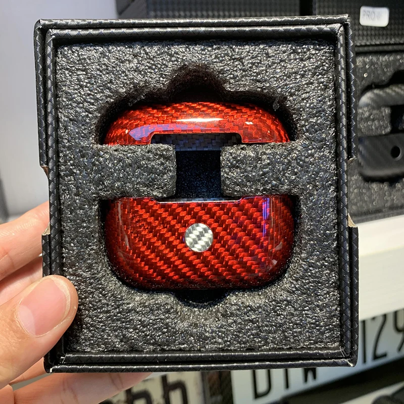 Premium Ultra-Thin Real Carbon Fiber Earphone Protective Case