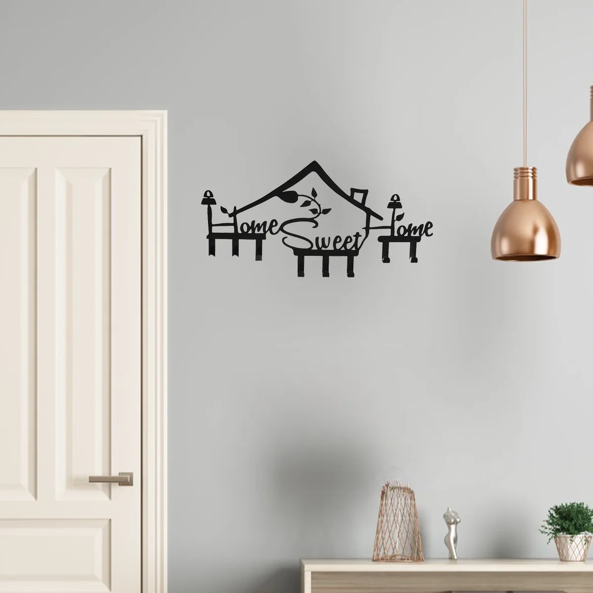 

1pc Multi-Purpose SWEET HOME Hooks Organizing Keys Clothes, Towels Use, Multi-Purpose Hooks Wall decor metal wall hanging Hook