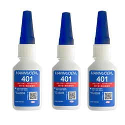 Ultra Fast - Drying Industrial Adhesive with Superior Bonding Strength (401 - 20ml - 3pcs)